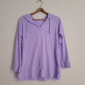 Eddie Bauer Women's Lightweight Lavender Hooded Long Sleeve Top